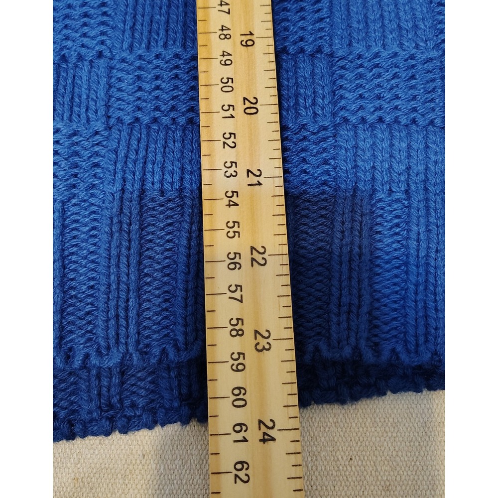 Women's Hunt Club Royal Blue Cable Knit Cotton Sweater Size Small Made in USA HH - Picture 6 of 6